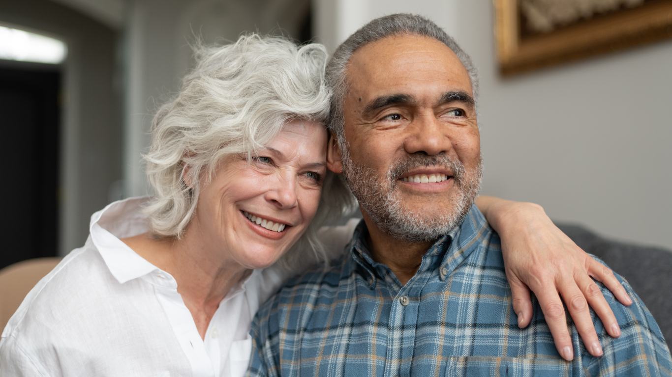 Smiling senior couple