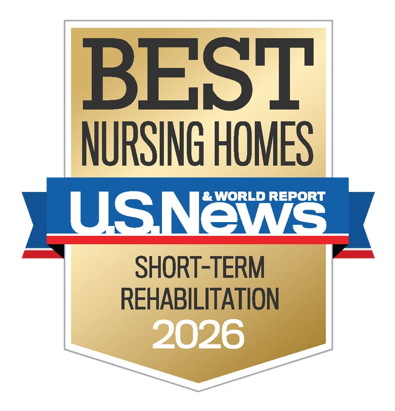 US News and World Report Best Nursing Homes Short-Term Rehabilitation 2026 award badge