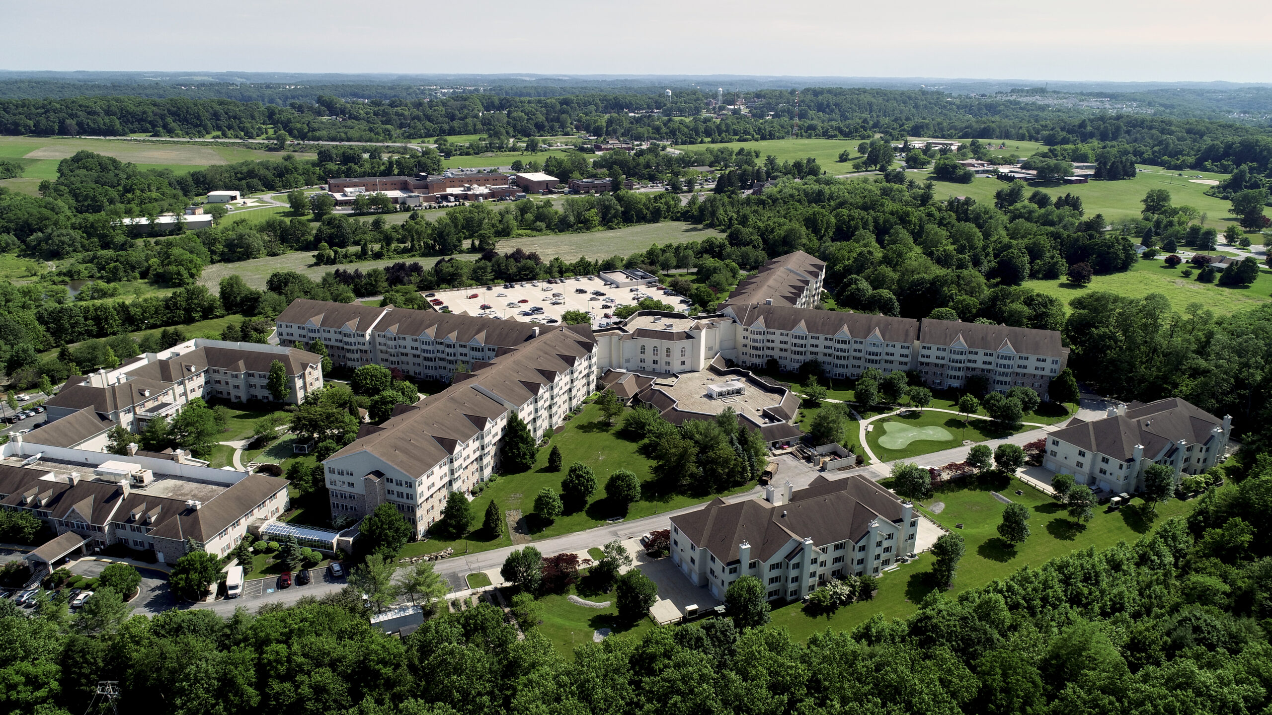 Overhead view of the Freedom Village at Brandywine senior living campus